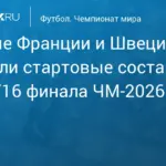 Нью-Джерси: Франция и Швеция объявили стартовые составы на матч 1/16 финала ЧМ-2026